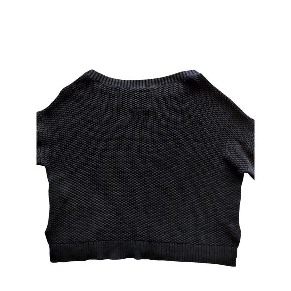 Hollister Women's Washed Black Textured Knit Oversized Bell-Sleeve Sweater Sz S - Picture 5 of 11